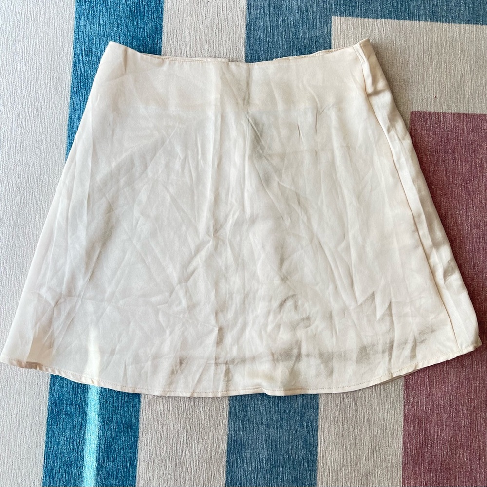 Cream A-Line mini Skirt